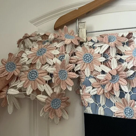 Self-Portrait | Dresses | Selfportrait Floral Guipure Lace Offshoulder Midi  Dress | Poshmark